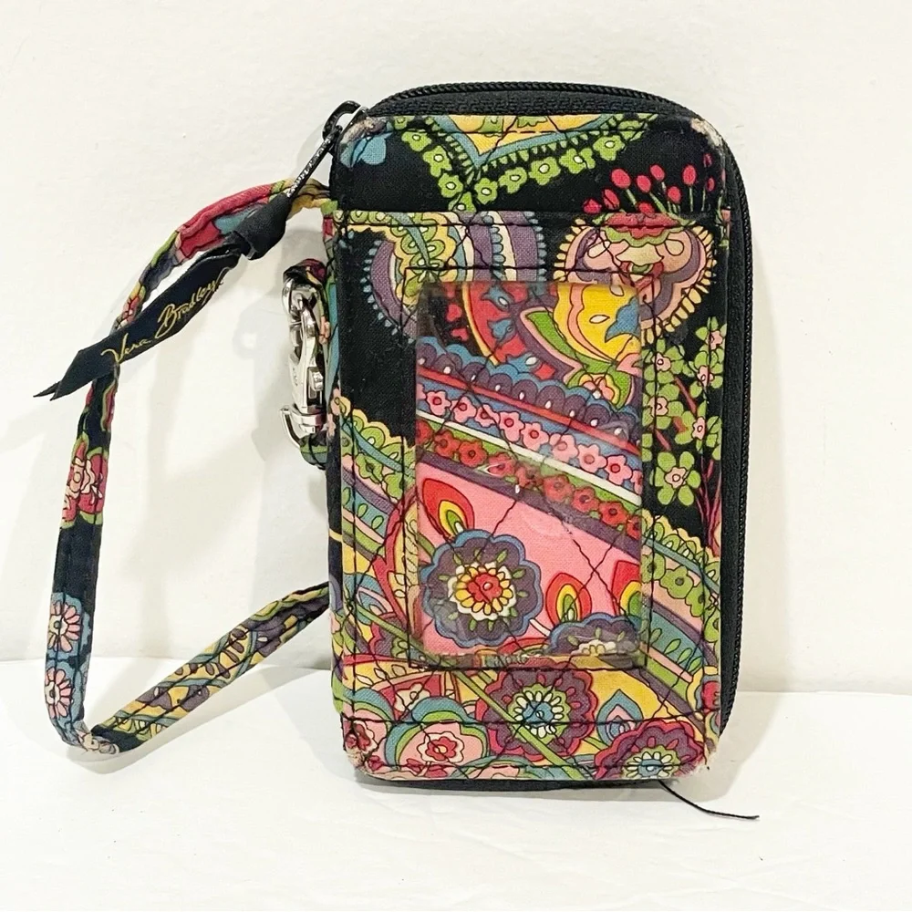 Vera Bradley Cotton Fabric Floral Wristlet Card ID Holder‎